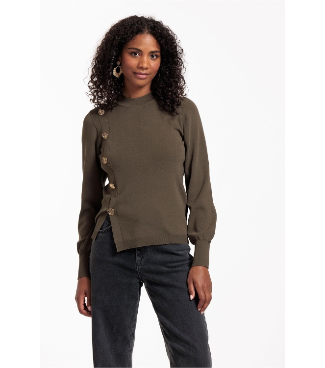 Studio Anneloes Lovis button pullover 7400 new army
