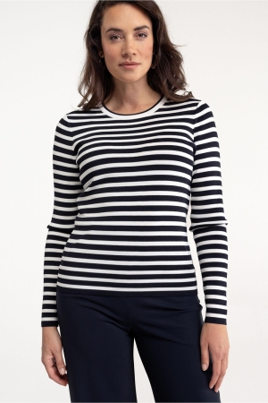 Studio Anneloes Luna stripe pullover 6911 dark blue/off white