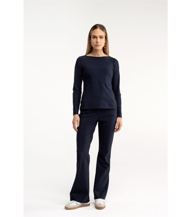 Studio Anneloes Flair bonded trousers 6900 dark blue