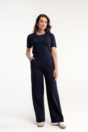 Studio Anneloes Lexie bonded trousers 6900 dark blue