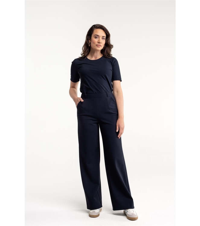 Studio Anneloes Lexie bonded trousers 6900 dark blue