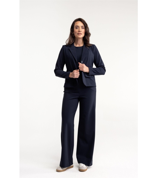 Studio Anneloes Bright bonded blazer 6900 dark blue
