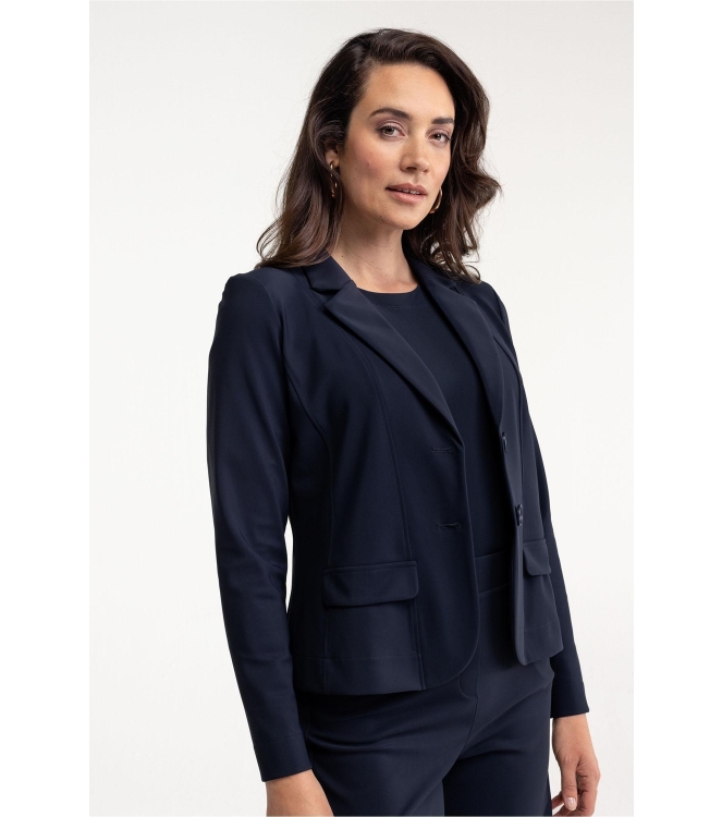 Studio Anneloes Bright bonded blazer 6900 dark blue