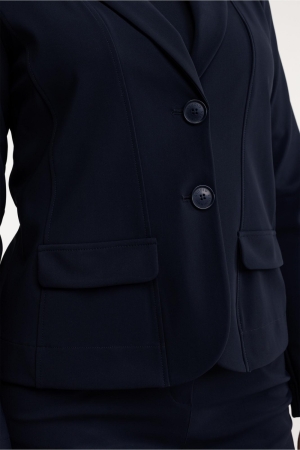 Studio Anneloes Bright bonded blazer 6900 dark blue