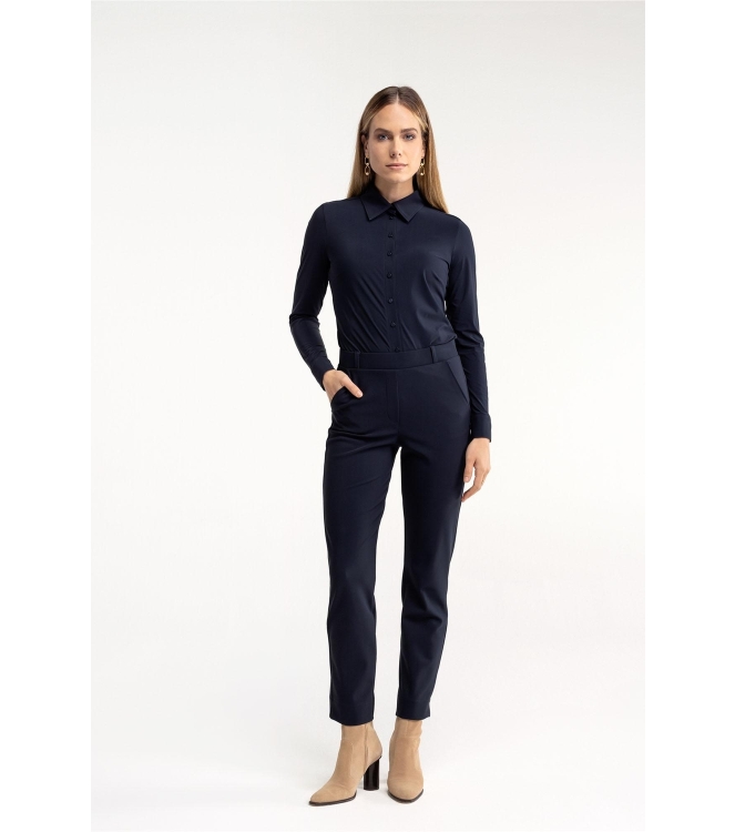 Studio Anneloes Anne bonded trousers 6900 dark blue