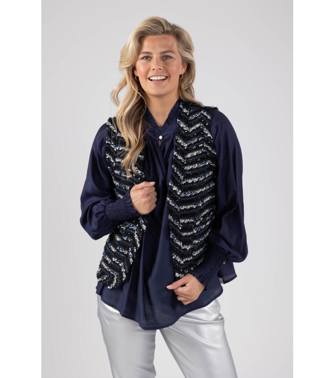 NUKUS Taylor Gilet Paillet 70 navy