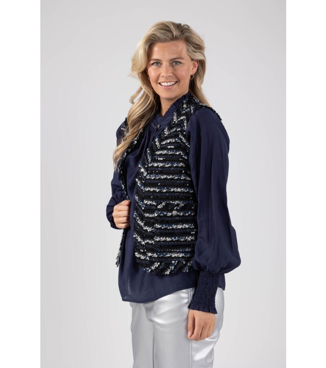 NUKUS Taylor Gilet Paillet 70 navy