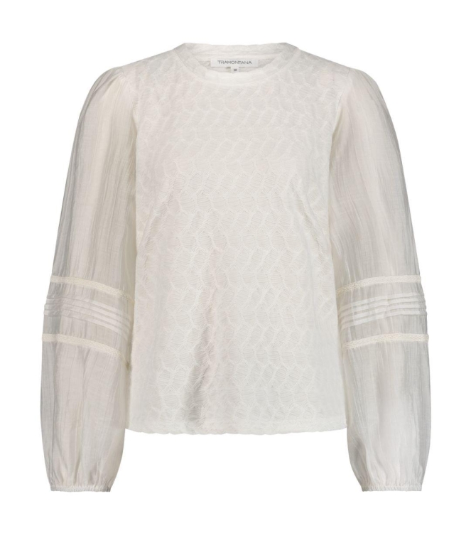 Tramontana Fancy Fabric Mix Top 001100 Off white