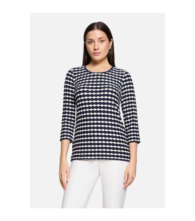 Betty Barclay Shirt Kurz 3/4 Arm 8813 Dark blue/cream