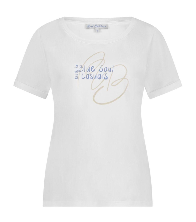 Red Button Tee temmy RB foil Faded blue