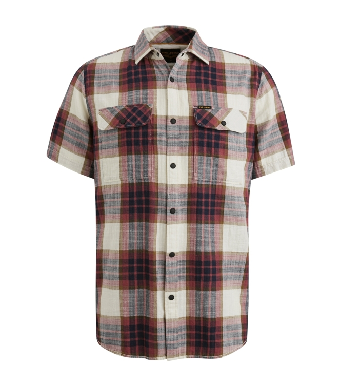 PME Legend Short Sleeve Shirt Y/D Slub Herrin 4021 Dry rose