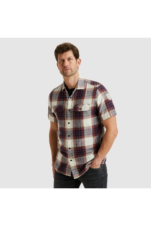 PME Legend Short Sleeve Shirt Y/D Slub Herrin 4021 Dry rose