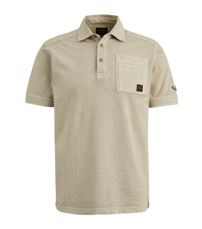 PME Legend Short sleeve polo cargo garment dy 7013 Bone white