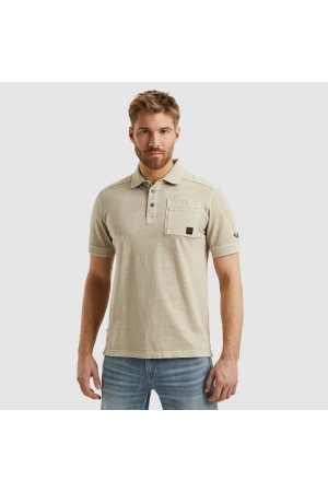 PME Legend Short sleeve polo cargo garment dy 7013 Bone white