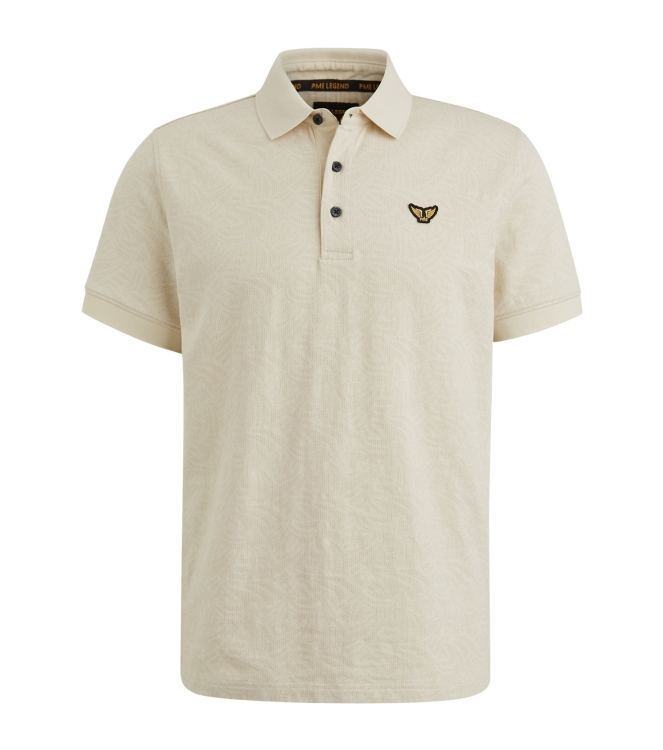 PME Legend Short sleeve polo Jacquard jersey 7013 Bone white