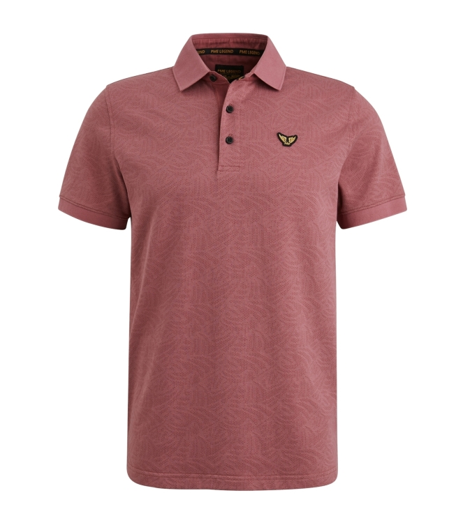 PME Legend Short sleeve polo Jacquard jersey 4021 Dry rose