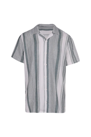 Supply en Co Raff Shirt Ss Stripe Structure 380 Leaf green