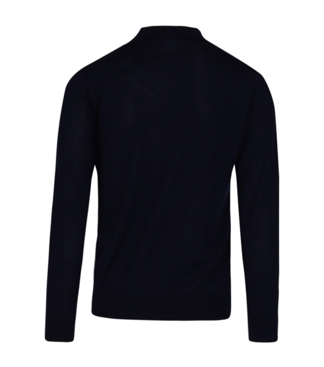 Born with Appetite Connor Knitted Polo Merino Ls 16gg 290 Navy