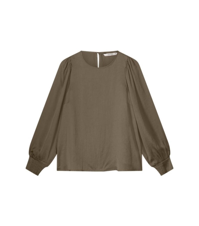 Summum Woman Top long sleeves silky touch 649 Olive