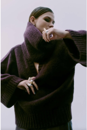 Copenhagen Muse Pullover w.detachable collar 7095 Winetasting Mel