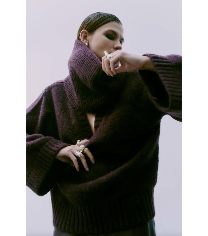 Copenhagen Muse Pullover w.detachable collar 7095 Winetasting Mel