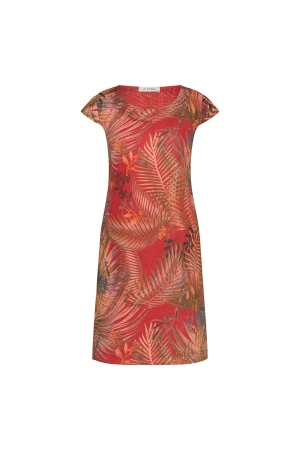 In Shape Dress Fien Leaves 649 Red combi