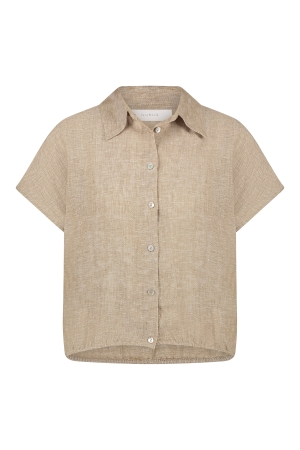 NUKUS Julietta Top Melange 42 dark sand