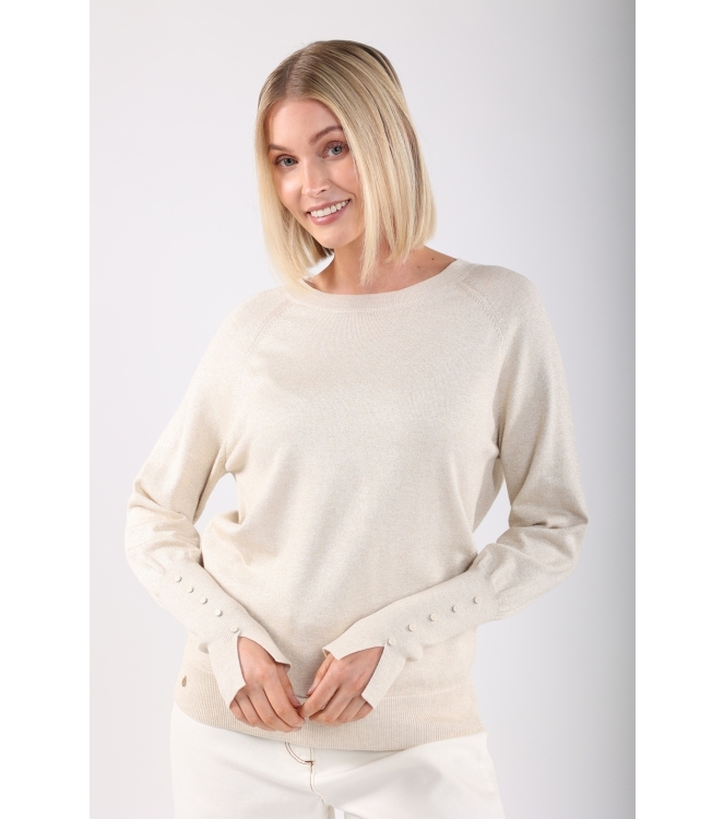 NUKUS Belle Pullover Lurex 9 sand