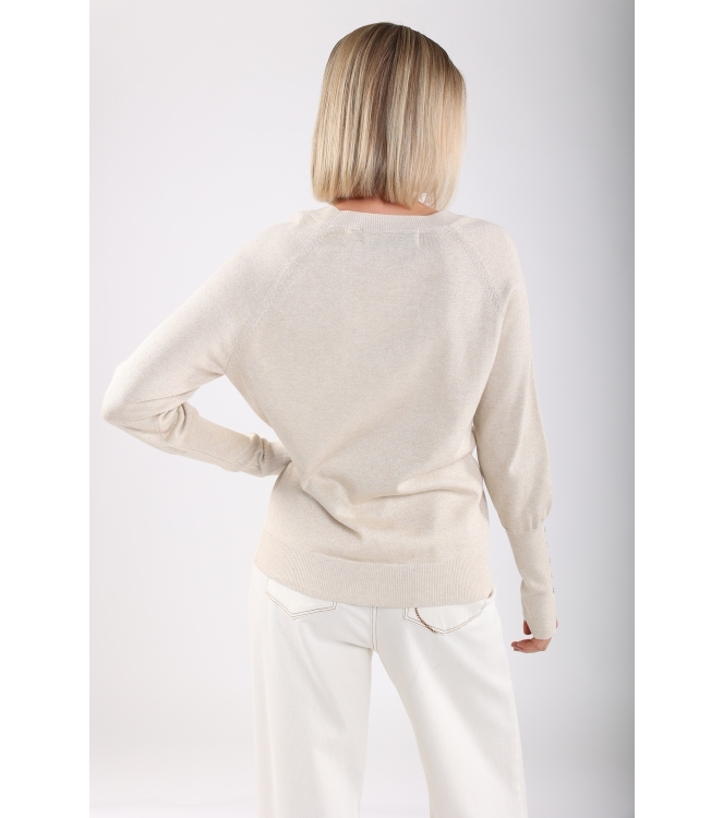 NUKUS Belle Pullover Lurex 9 sand