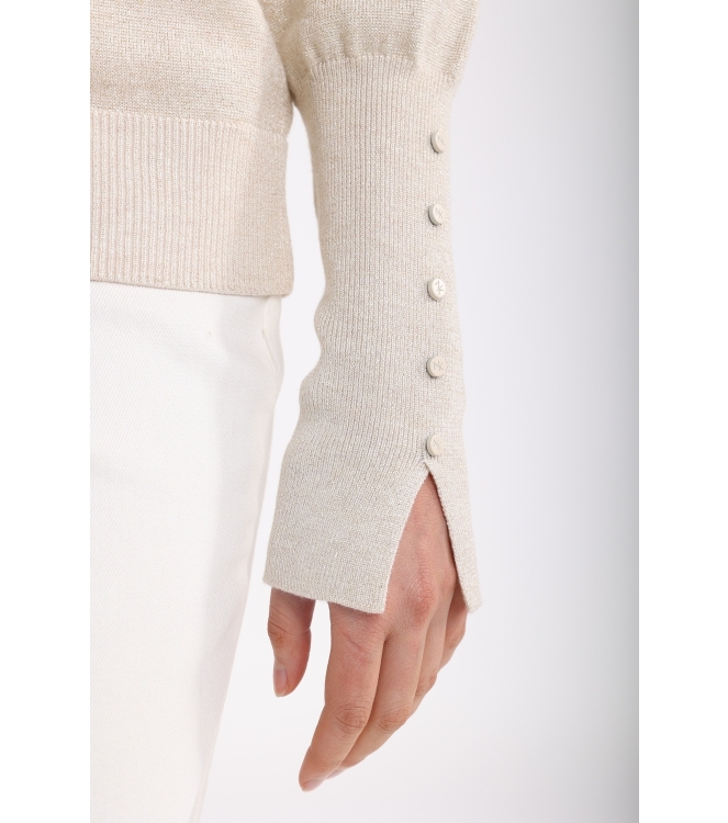 NUKUS Belle Pullover Lurex 9 sand