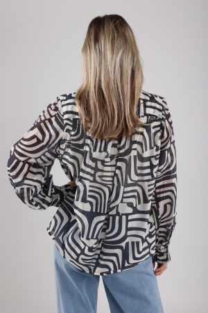 NUKUS Jenna Blouse Voile 219 offwhite/navy