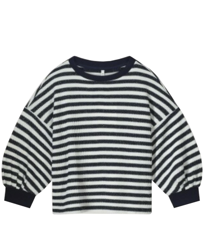Summum Woman Jersey Sweater Waffle Lurex Stripe 480 Navy noir