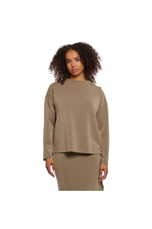 Rino en Pelle Wide top long sleeves mock neck 10830 dark khaki