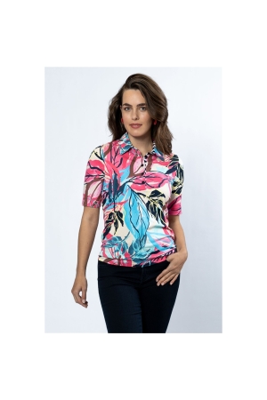 Sarto Fashion Polo s/s m1870 coral-lagoon+exotic leafs pr