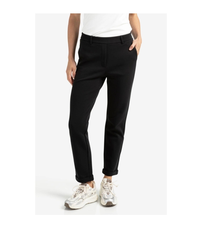 Yaya Scuba straight leg trousers wi 94305  Pirate black