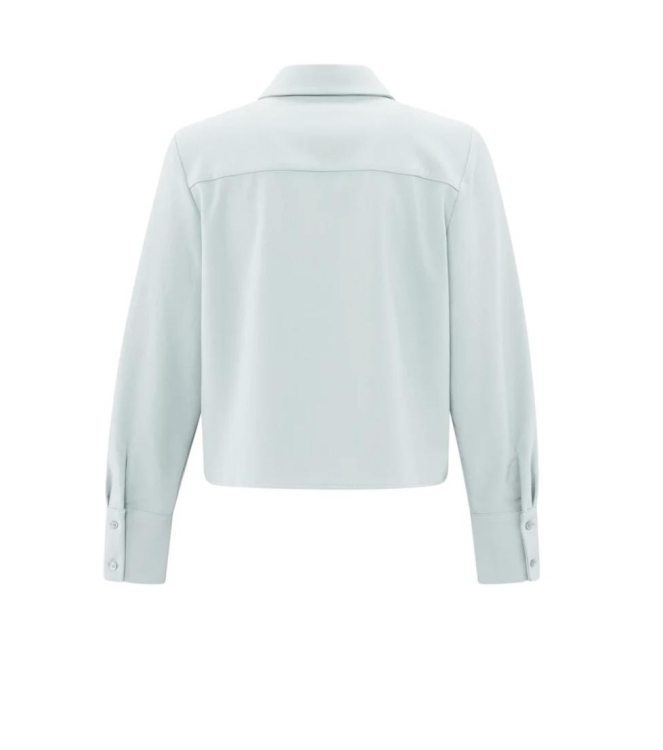 Yaya Cropped shirt with pocket 44104 Northern droplet grey