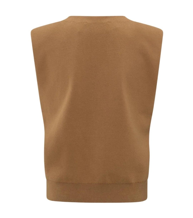 Yaya Knitted spencer with shoulder 71044 Chipmunk brown