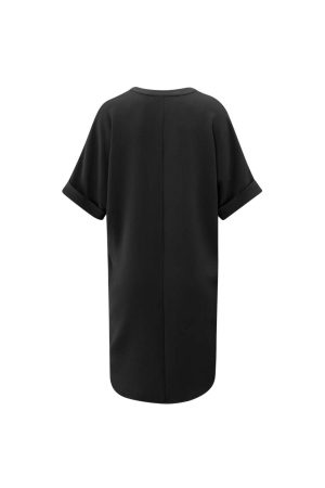 Yaya Folded short sleeve dress 9989 Washed black