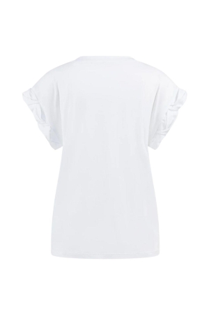 Yaya T-shirt with roll-up 00000 Pure white