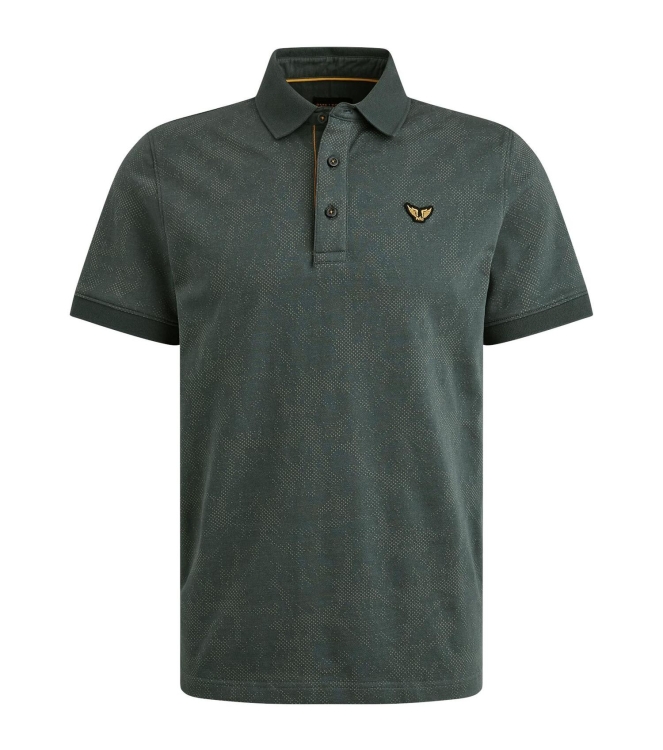 PME Legend Short sleeve polo fine pique aop 9076 Dark slate