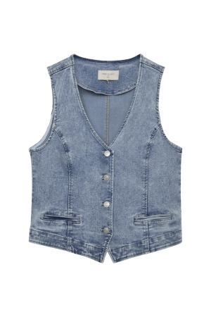 Freequent Denim waistcoat light blue denim