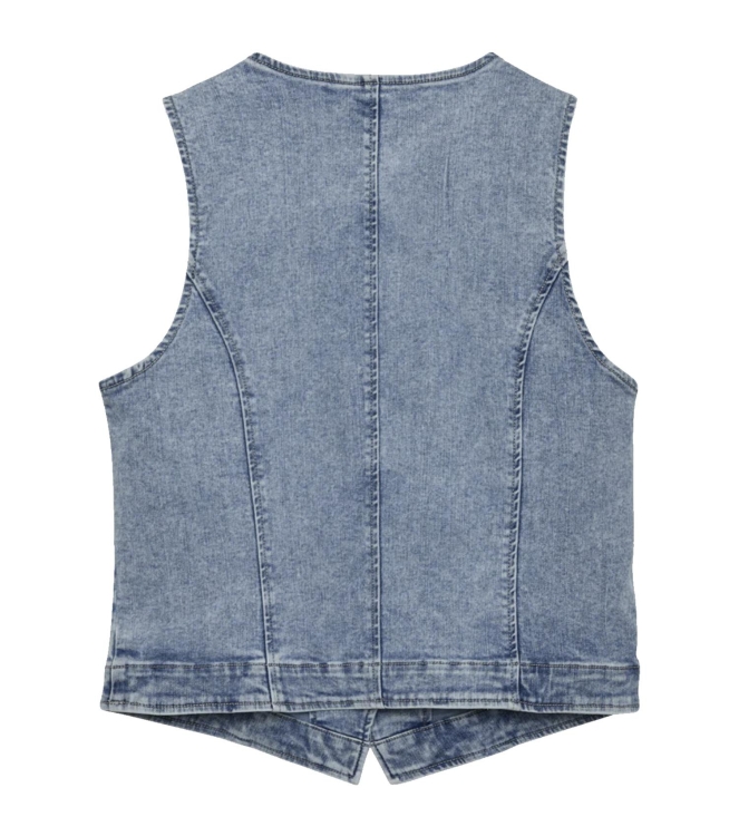Freequent Denim waistcoat light blue denim