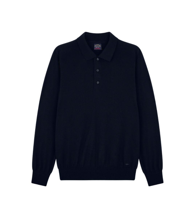 Paul and Shark Embroidered shark merino 050 Navy