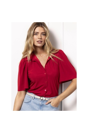 Studio Anneloes Poppy butterfly blouse 3200 deep red