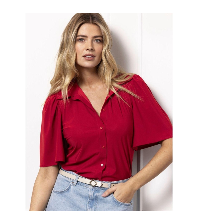 Studio Anneloes Poppy butterfly blouse 3200 deep red