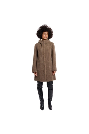 Rino en Pelle Reversible hooded coat 10868 toffee