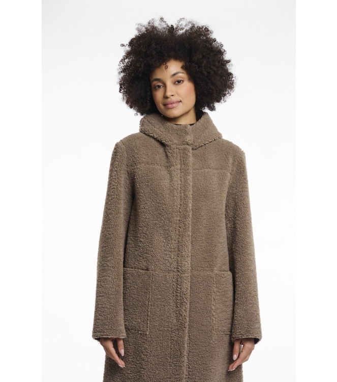 Rino en Pelle Reversible hooded coat 10868 toffee