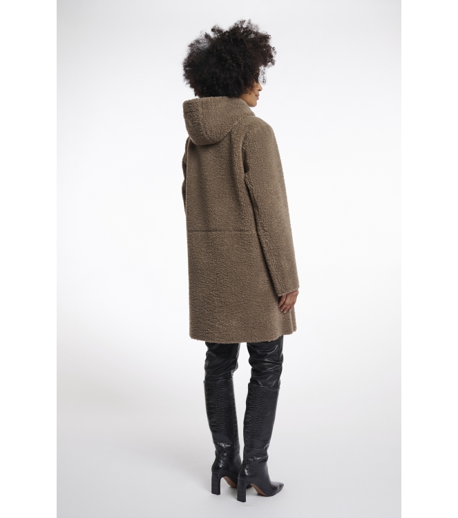 Rino en Pelle Reversible hooded coat 10868 toffee