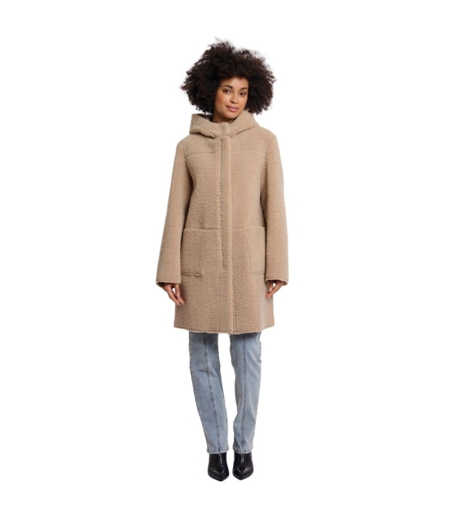 Rino en Pelle Reversible hooded coat 10866 oat