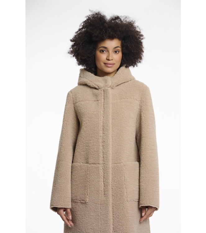 Rino en Pelle Reversible hooded coat 10866 oat
